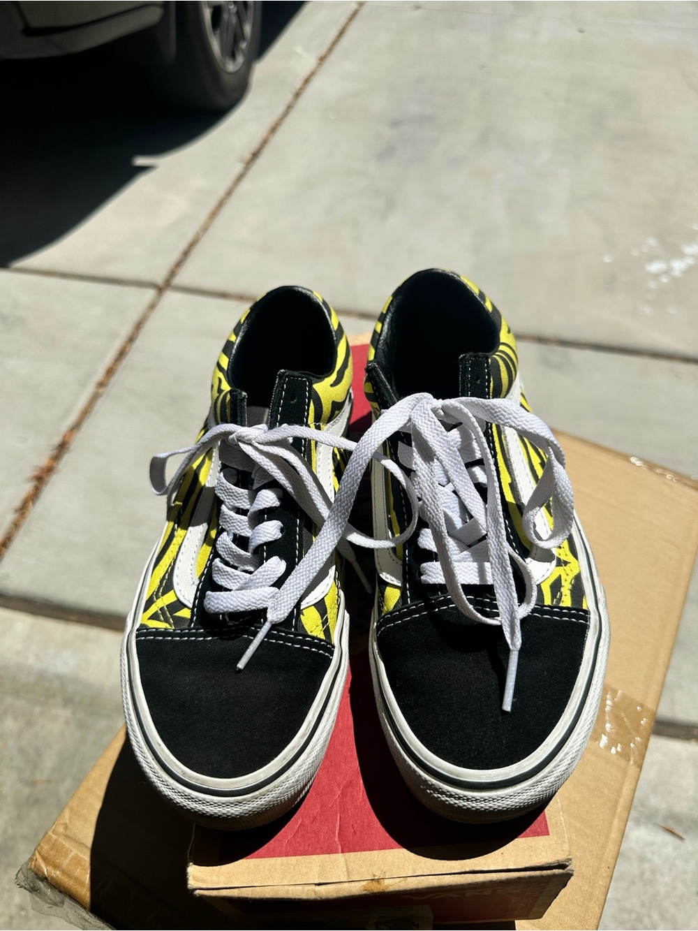 Vans Black and Yellow Low-Top Moccasins
